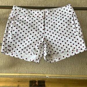 J. Crew White Shorts with Ladybugs